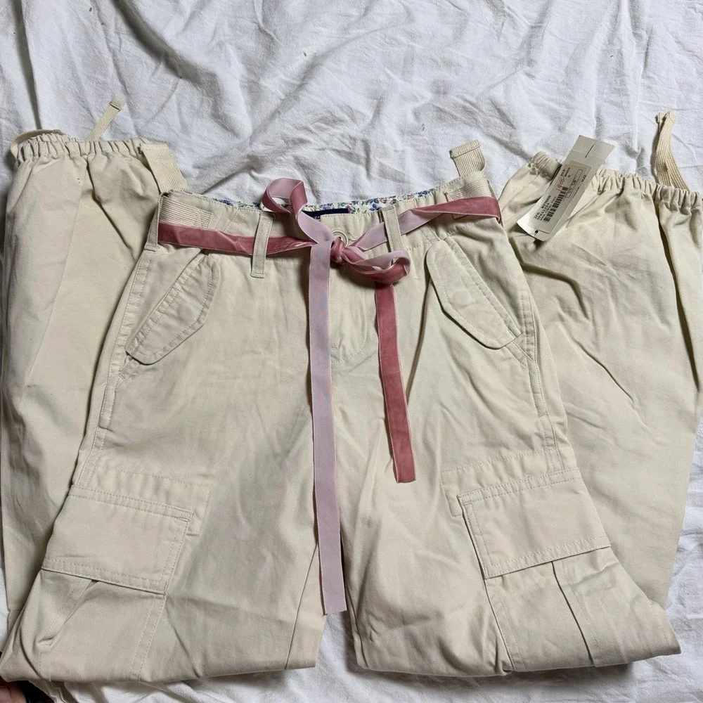 Ralph Lauren Cargo Tie Ankle Pants Girls Size 8 NWT Khaki